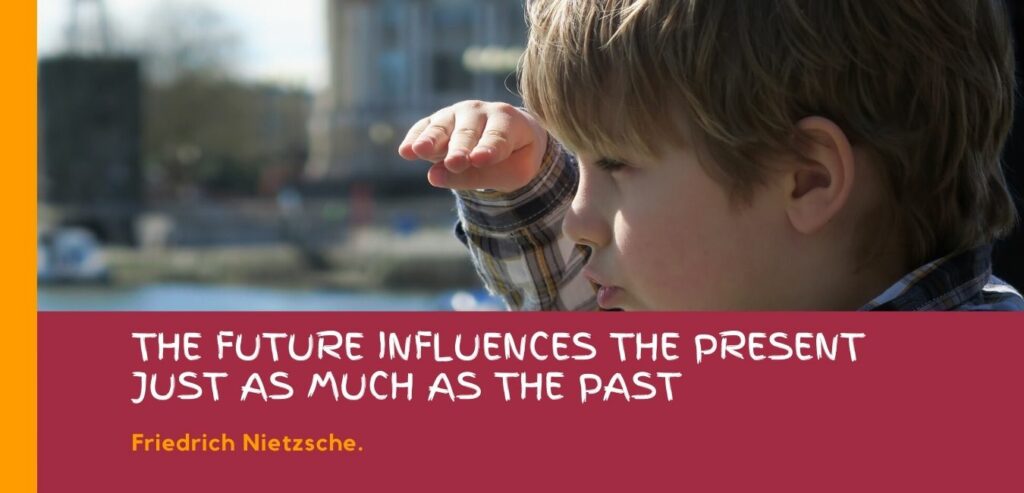 The future influences the present as much as the past. F. Nietzsche